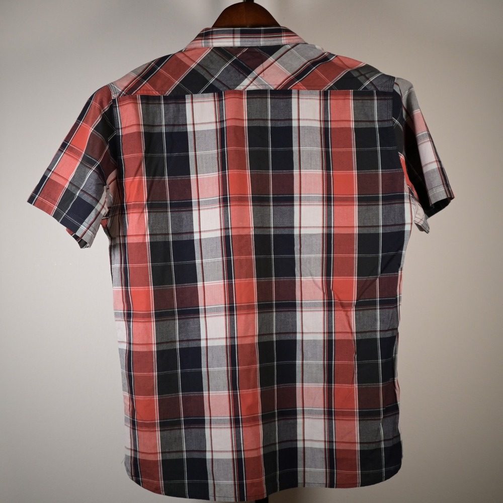 Levis Mens XL Red White Blue Plaid Short Sleeve Button Down Shirt 3LDSW3231 - Picture 2 of 6